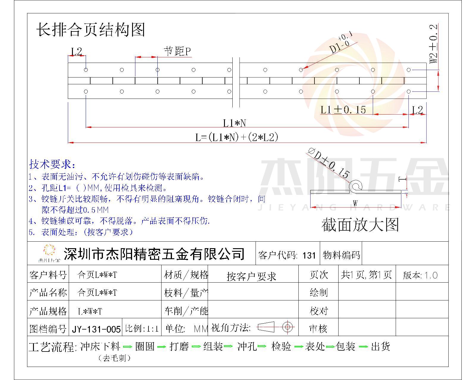 長排合頁工程圖